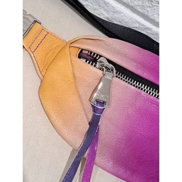 Aimee Kestenberg Gradient Leather Fanny Pack Ombre Adjustable Luxury Unisex - Picture 5 of 14